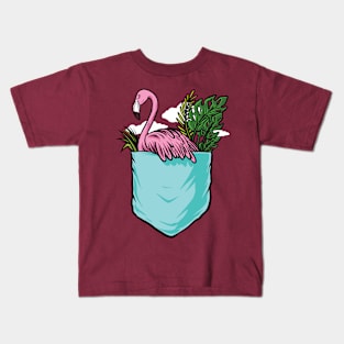 flamingo pocket Kids T-Shirt